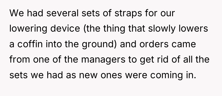 We had several sets of straps for our lowering device...