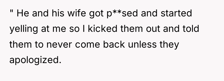 " He and his wife got p**sed and started yelling...