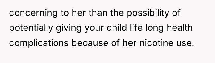 concerning to her than the possibility of potentially giving your...