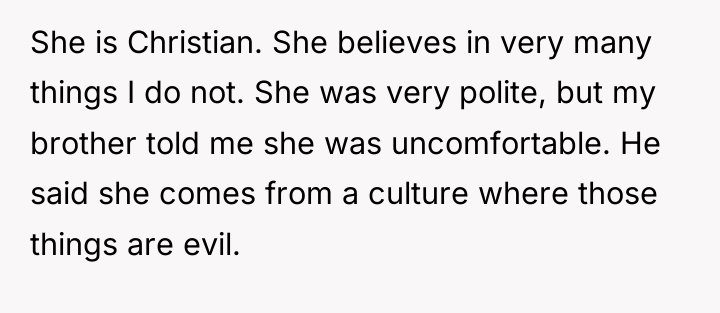 She is Christian. She believes in very many things I...