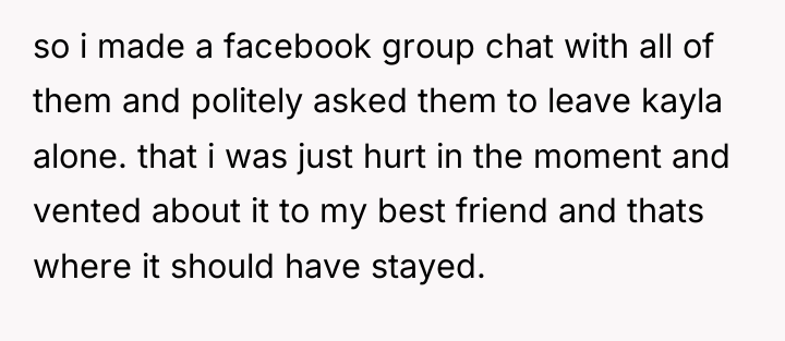 so i made a facebook group chat with all of...