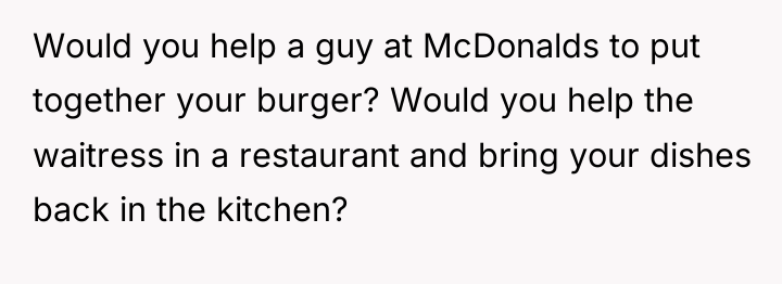 Would you help a guy at McDonalds to put together...