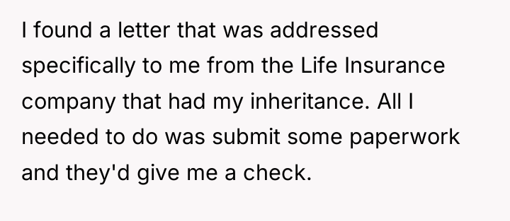 I found a letter that was addressed specifically to me...