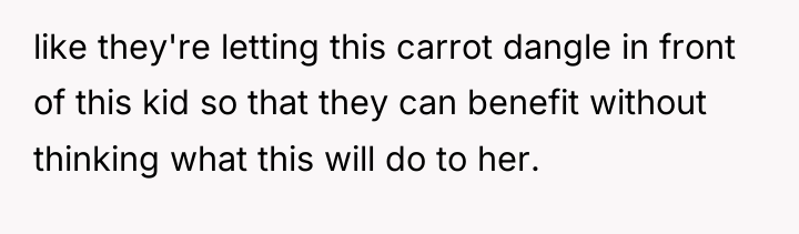like they're letting this carrot dangle in front of this...