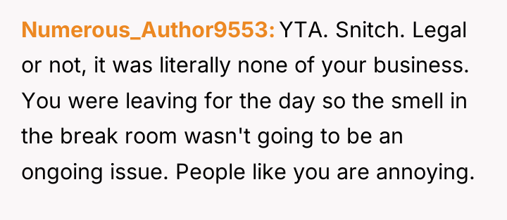 Numerous_Author9553 YTA. Snitch. Legal or not, it was literally none...