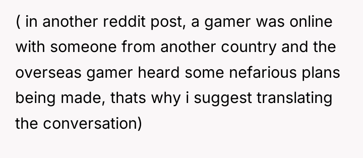 ( in another reddit post, a gamer was online with...