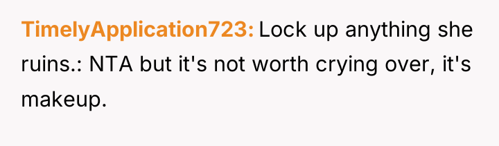 TimelyApplication723 Lock up anything she ruins.: NTA but it's not...