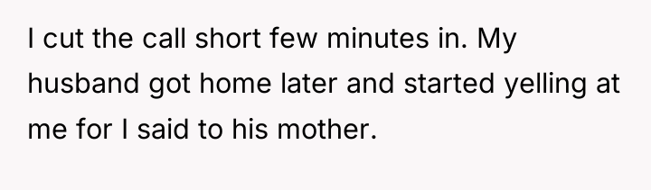 I cut the call short few minutes in. My husband...