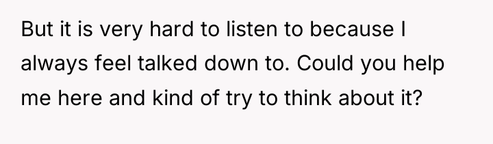 But it is very hard to listen to because I...