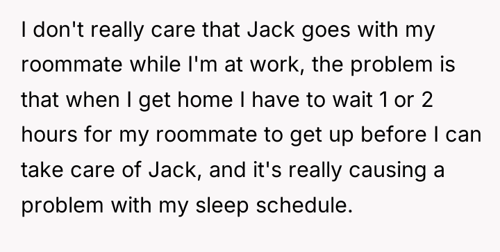 I don't really care that Jack goes with my roommate...