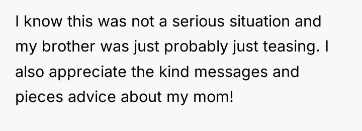I know this was not a serious situation and my...