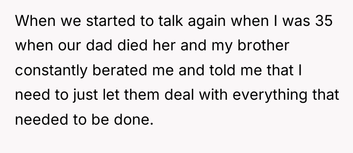 When we started to talk again when I was 35...