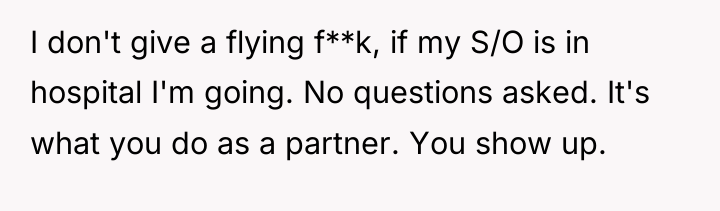 I don't give a flying f**k, if my S/O is...