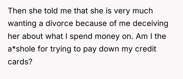 Then she told me that she is very much wanting...