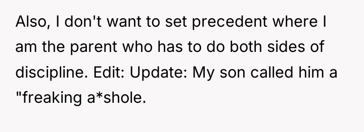 Also, I don't want to set precedent where I am...