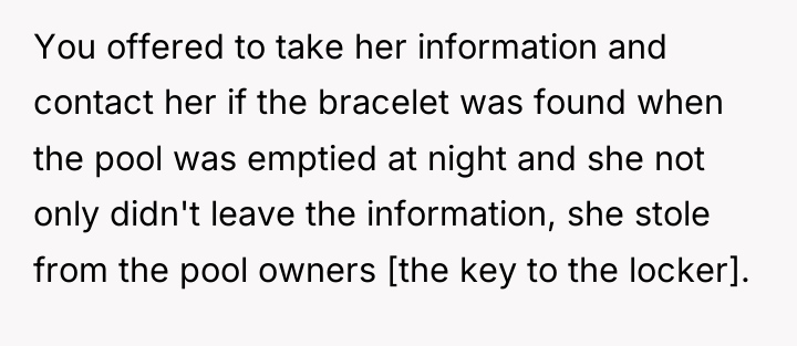 You offered to take her information and contact her if...