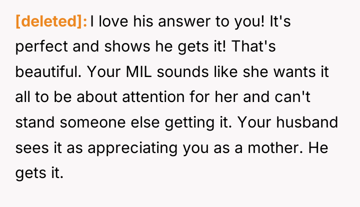 [deleted] I love his answer to you! It's perfect and...