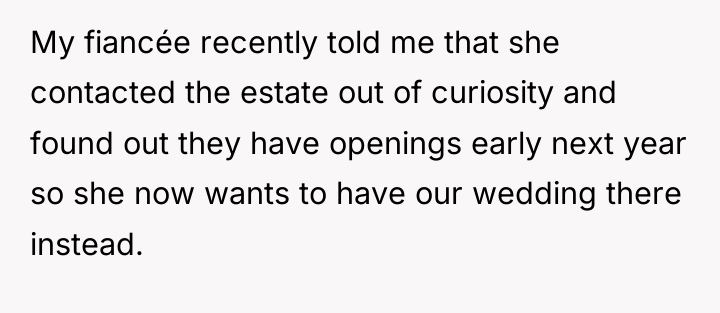 My fiancée recently told me that she contacted the estate...