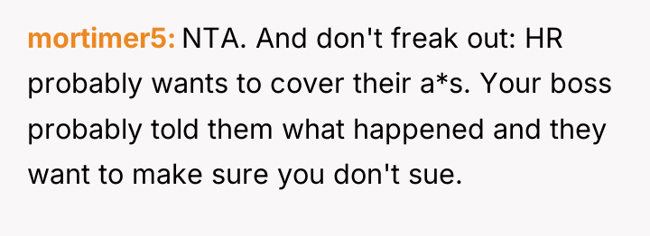 mortimer5 NTA. And don't freak out: HR probably wants to...
