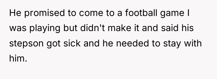 He promised to come to a football game I was...