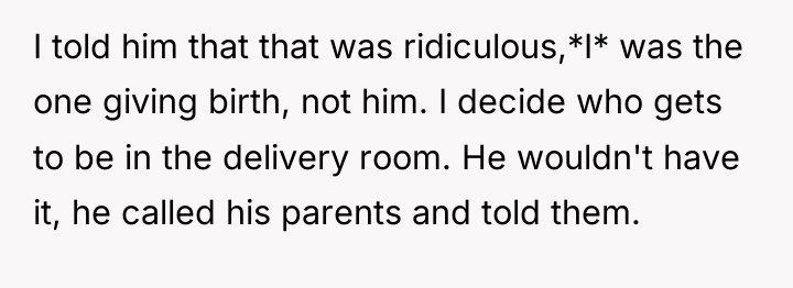 I told him that that was ridiculous,*I* was the one...