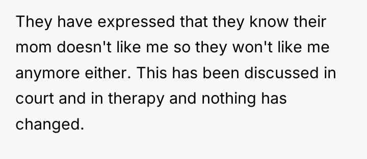 They have expressed that they know their mom doesn't like...