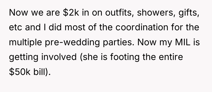 Now we are $2k in on outfits, showers, gifts, etc...
