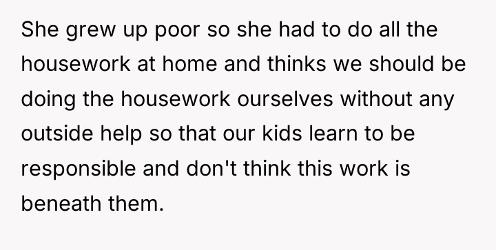She grew up poor so she had to do all...