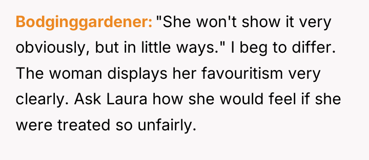 Bodginggardener "She won't show it very obviously, but in little...