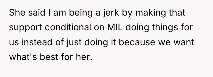 She said I am being a jerk by making that...