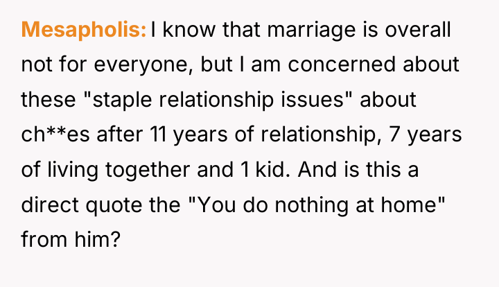 Mesapholis I know that marriage is overall not for everyone,...