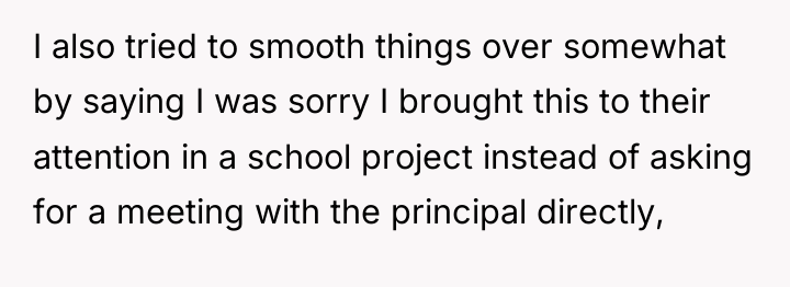 I also tried to smooth things over somewhat by saying...