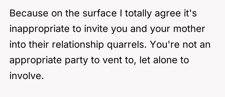 Because on the surface I totally agree it's inappropriate to...