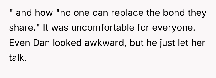 " and how "no one can replace the bond they...
