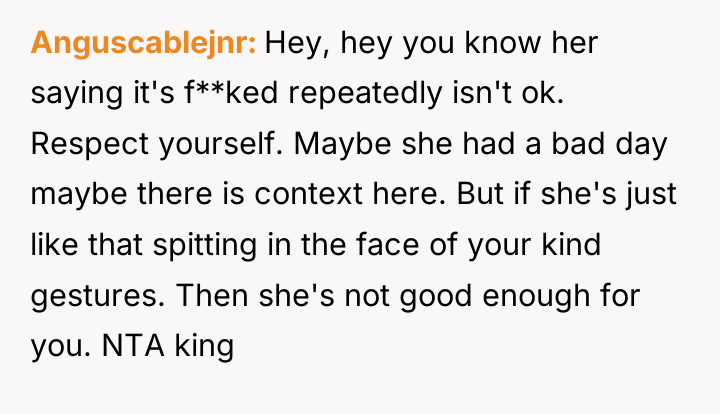 Anguscablejnr Hey, hey you know her saying it's f**ked repeatedly...