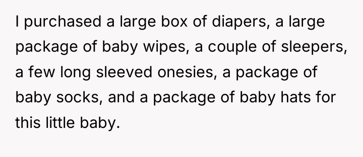 I purchased a large box of diapers, a large package...