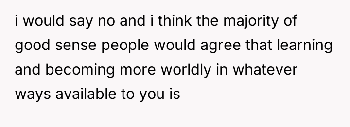 i would say no and i think the majority of...