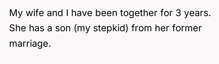 My wife and I have been together for 3 years....