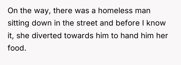 On the way, there was a homeless man sitting down...