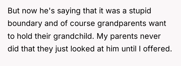 But now he's saying that it was a stupid boundary...