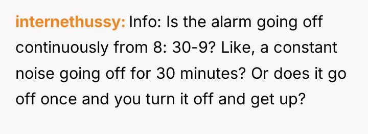 internethussy Info: Is the alarm going off continuously from 8:...