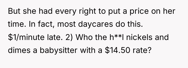 But she had every right to put a price on...