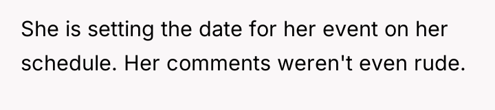 She is setting the date for her event on her...