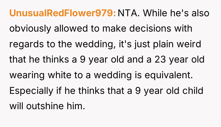 UnusualRedFlower979 NTA. While he's also obviously allowed to make decisions...
