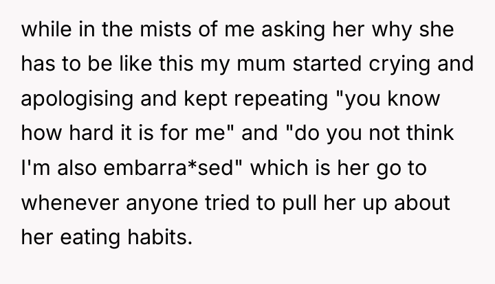 while in the mists of me asking her why she...