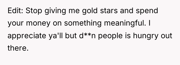 Edit: Stop giving me gold stars and spend your money...