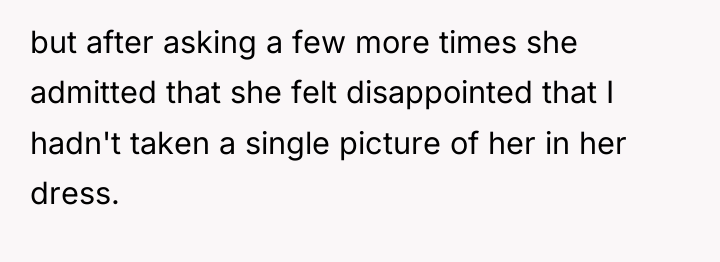 but after asking a few more times she admitted that...