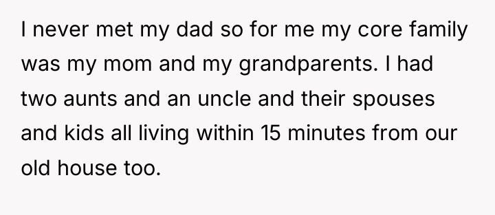 I never met my dad so for me my core...