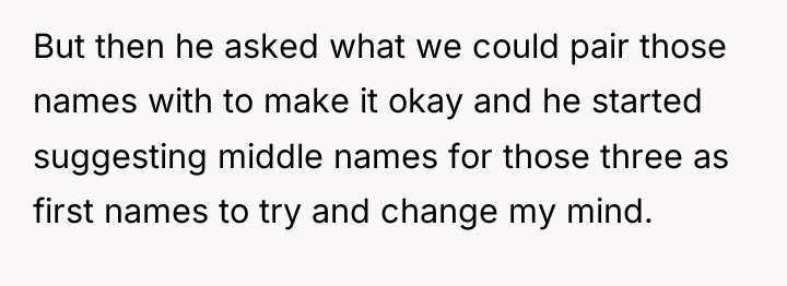 But then he asked what we could pair those names...