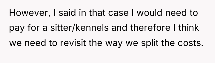 However, I said in that case I would need to...